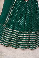 Elegant Teal Green Sequins Georgette Lehenga Choli