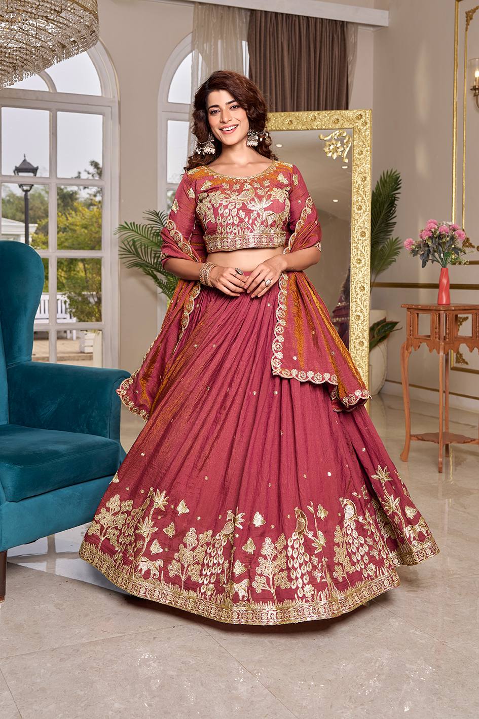 Designer Silk Embroidered Lehenga Choli