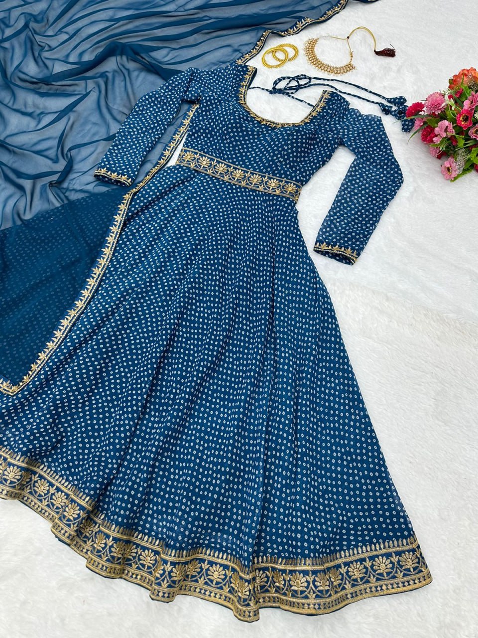 Blue Party Wear Gown Designs Online for Girls - Joshindia
