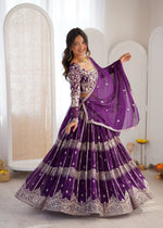 Purple color Designer Lehenga Choli for Wedding