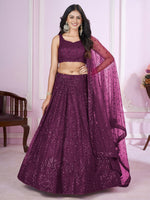 Buy Wine Purple Soft Net Designer Festive Lehenga Choli