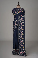 Buy Pure Blue Silk Saree Online in India @ best price - Joshindia