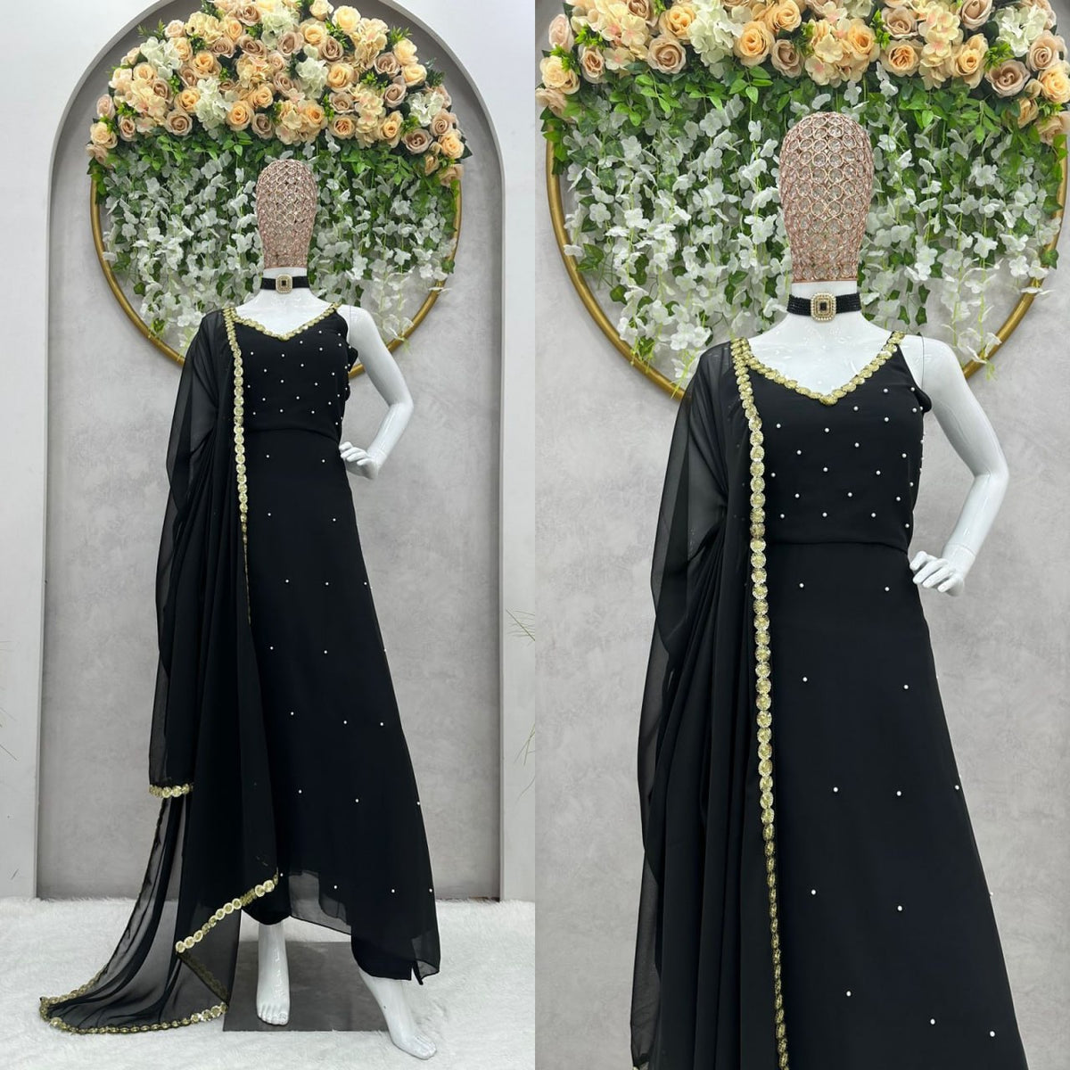 Buy Black Dupatta Kurtas Sets online in India - Joshindia