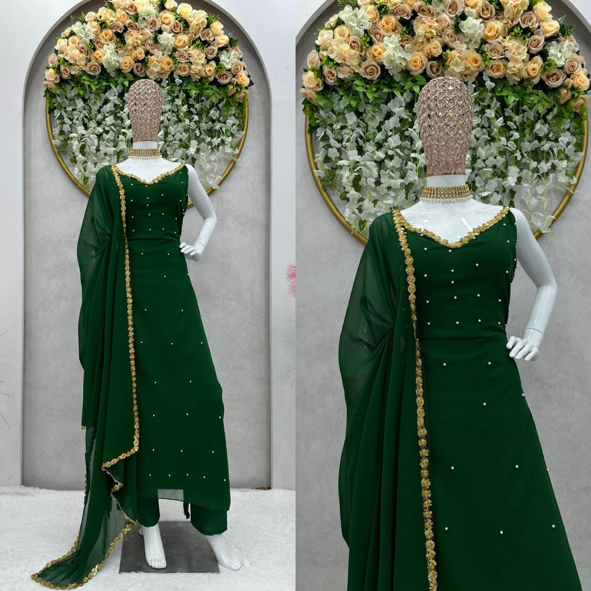 Buy Green Dupatta Kurtas Sets online in India - Joshindia