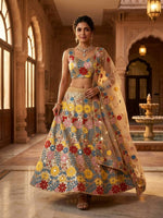 Designer Soft Mono Net Lehenga Choli with Heavy Sequins Embroidery