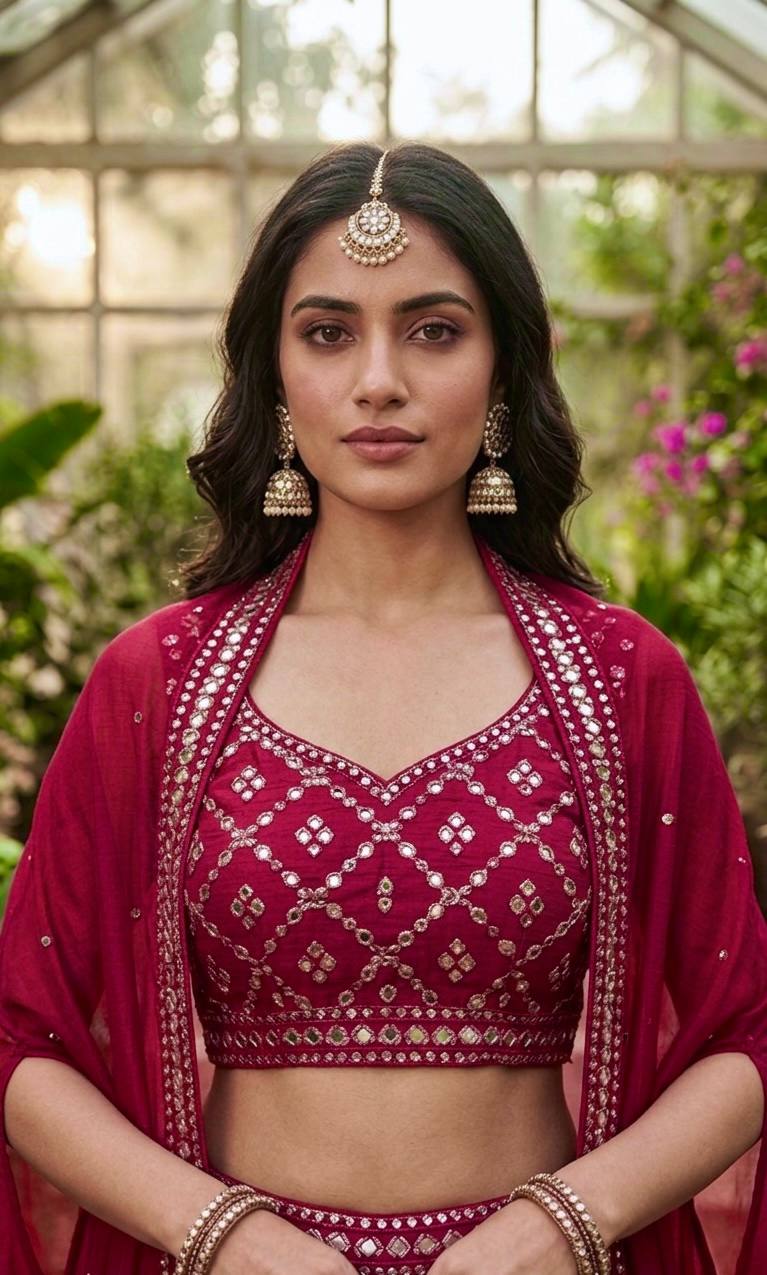 Beautiful Pink Color Designer Western Plazo Set