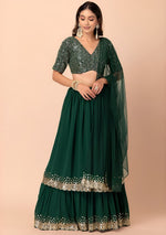 Buy Georgette Lehenga Choli with Zari & Sequins Work Online