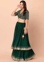 Buy Georgette Lehenga Choli with Zari & Sequins Work Online
