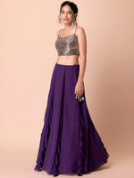 Buy Purple Sequins Work Ruffle Lehenga Choli Online