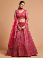 Elegant Hot Pink Sequin Designer Lehenga Choli