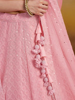 Pink Sequins Georgette Festival Wear Lehenga Choli
