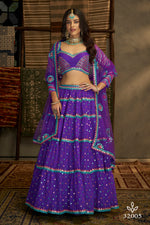 Latest Designer Purple Color Lehenga Choli For Party Look - Joshindia