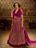 Wine color heavy designer lehenga for wedding - Joshindia