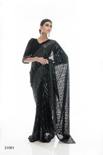 Beautiful Black color bollywood sequin saree - Joshindia
