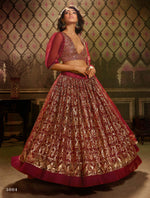maroon color designer embroidary sequence work lehenga choli - Joshindia