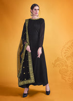 Black Color Georgette Designer Kurta Set - Joshindia