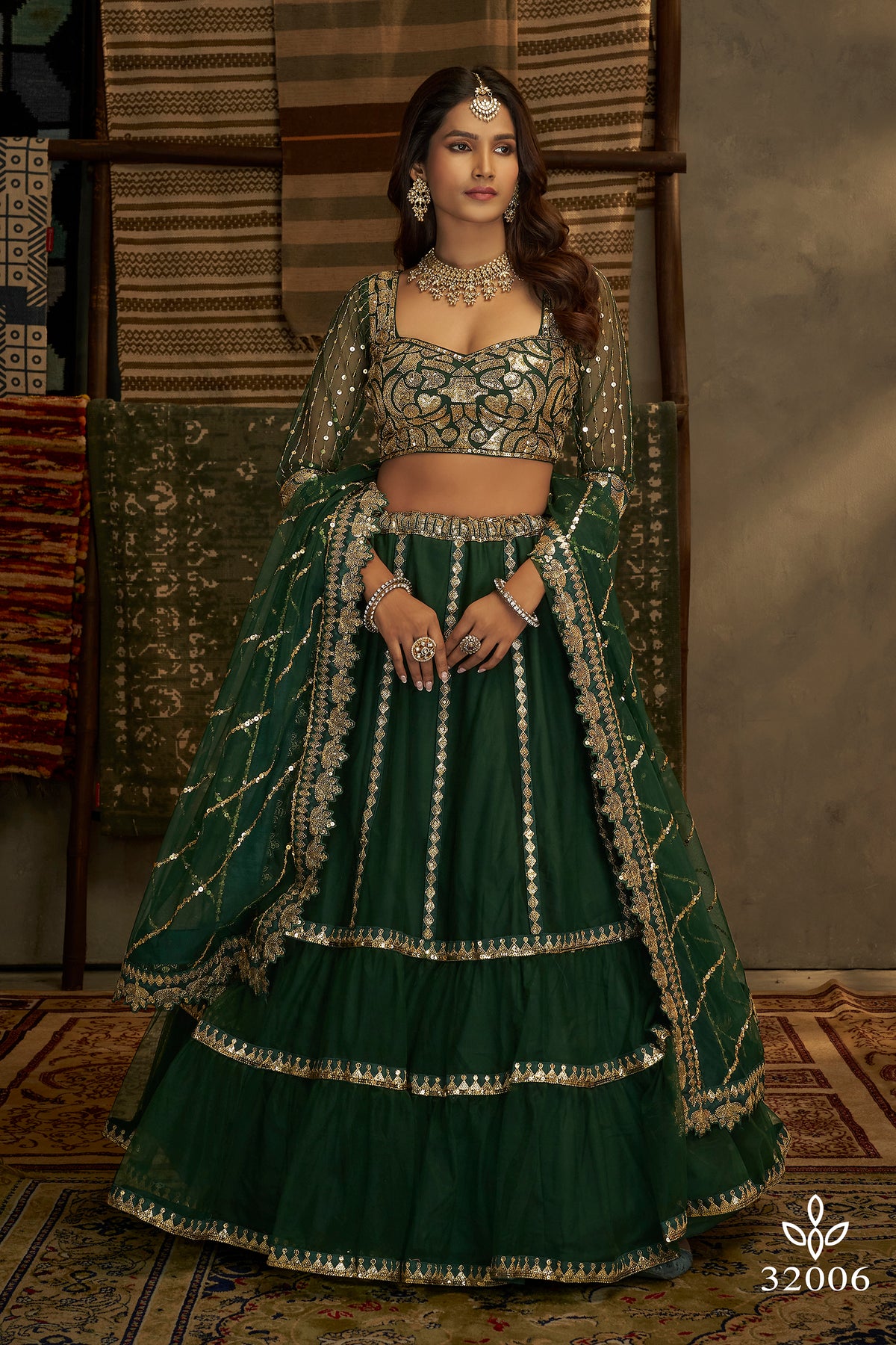 Latest Designer Green Color Lehenga Choli For Party Look - Joshindia
