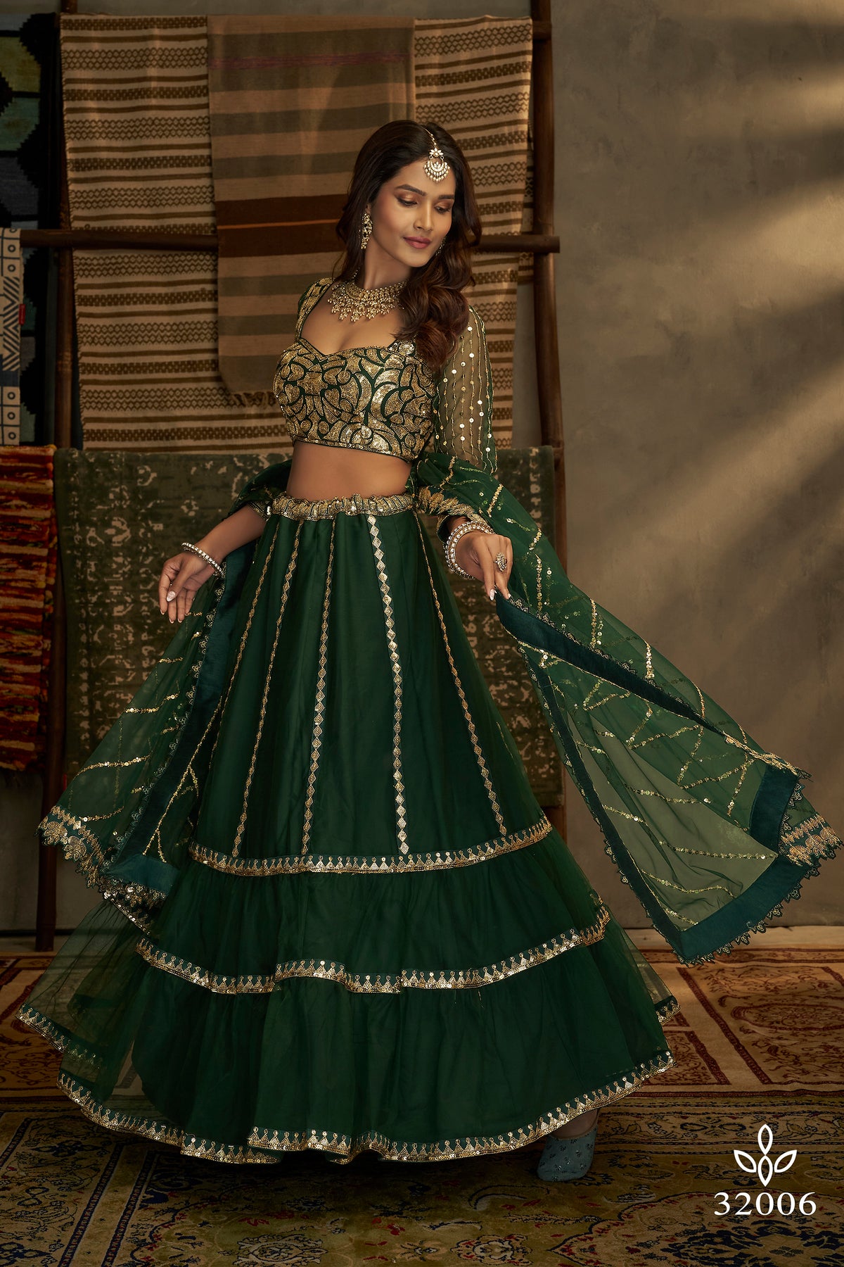 Latest Designer Green Color Lehenga Choli For Party Look - Joshindia