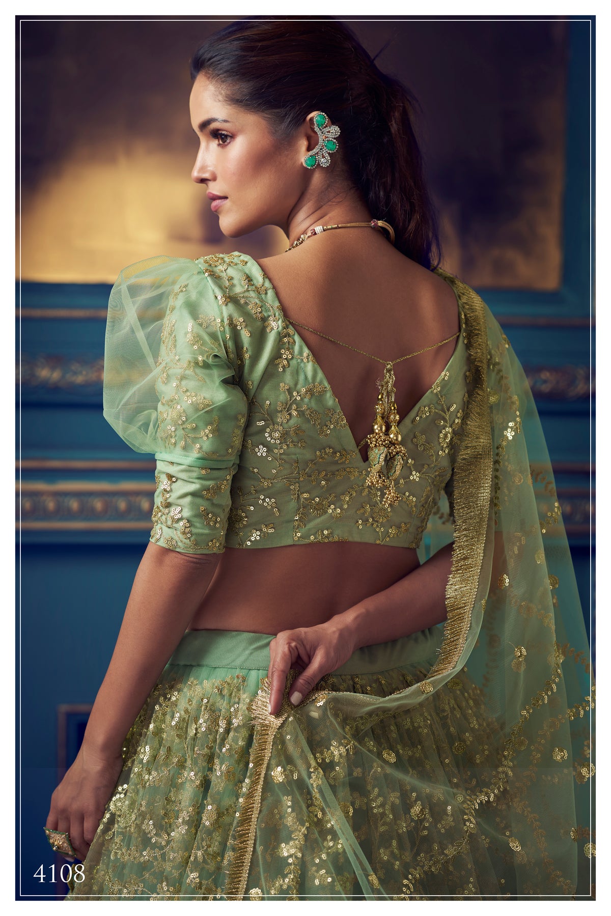 Green color trendy lehenga for special occasion buy it now - Joshindia