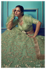 Green color trendy lehenga for special occasion buy it now - Joshindia