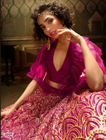 Wine color heavy designer lehenga for wedding - Joshindia