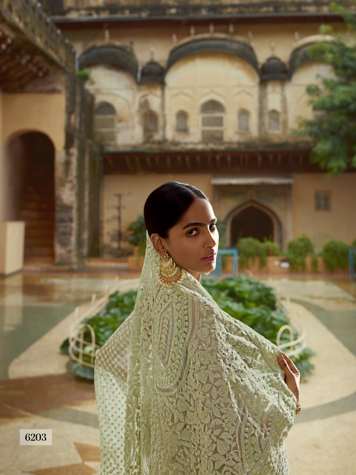 Amazing Light Green color Heavy Designer saree with blouse - Joshindia