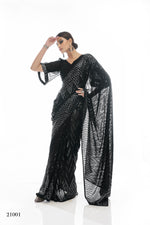 Beautiful Black color bollywood sequin saree - Joshindia
