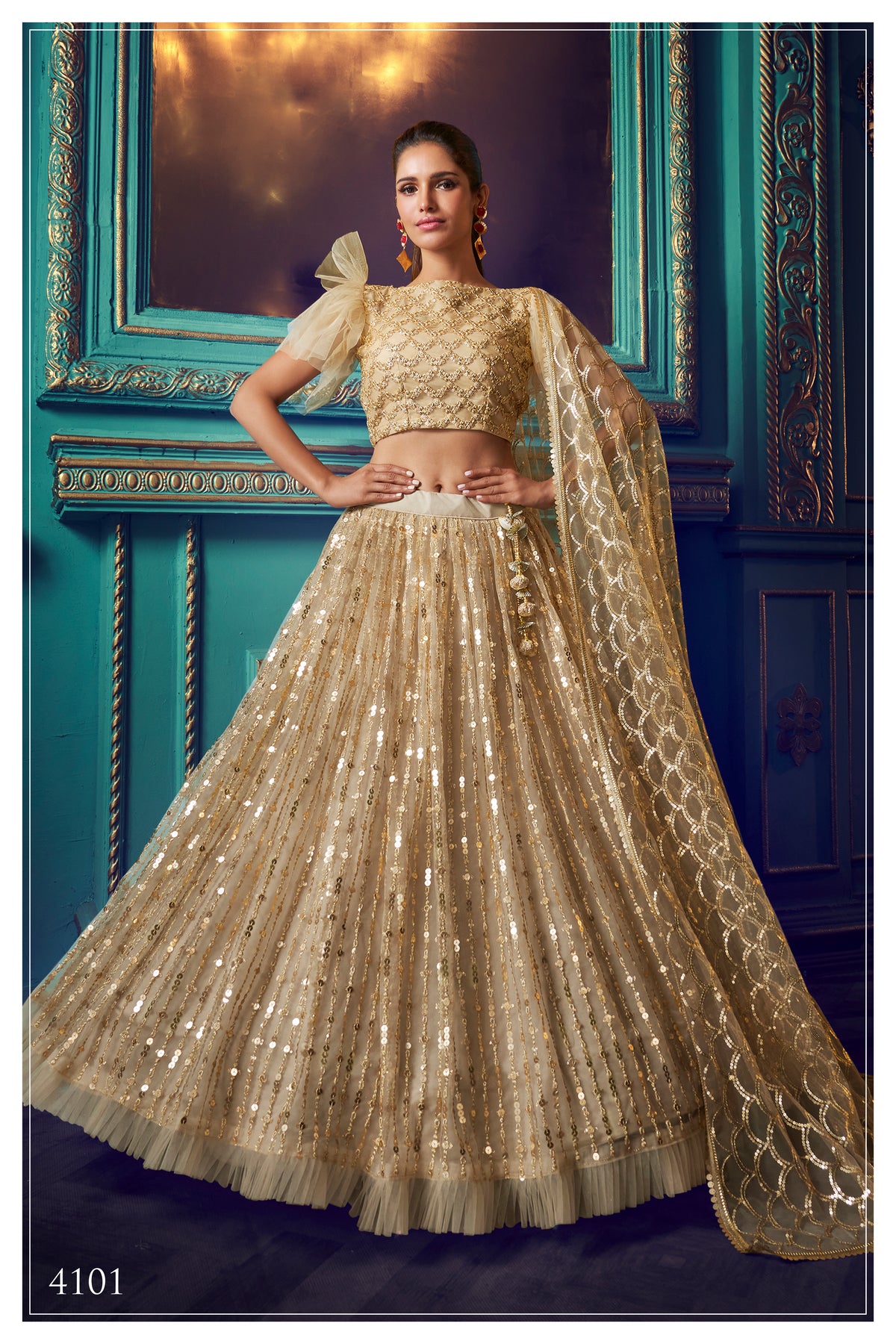Beautiful dusky beige color designer lehenga for stylish looks buy it now - Joshindia