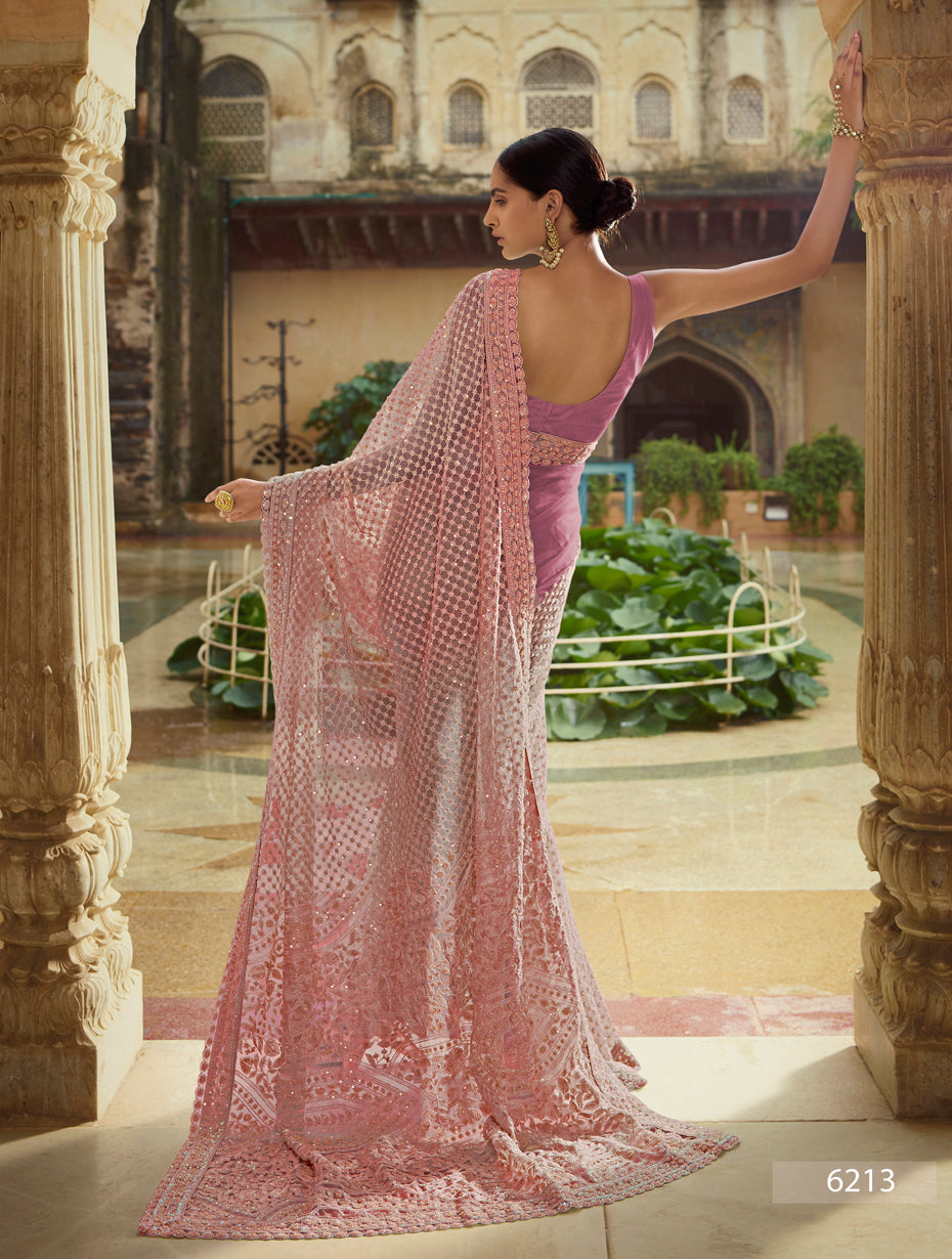 Amazing Purple color Designer saree with blouse