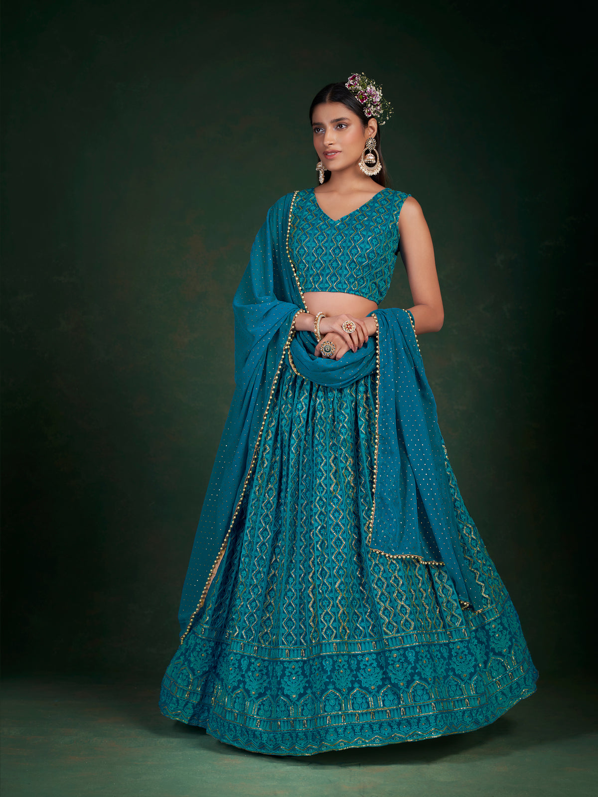 Amazing Rama Blue Color Designer Lehenga Choli Buy Now - Joshindia