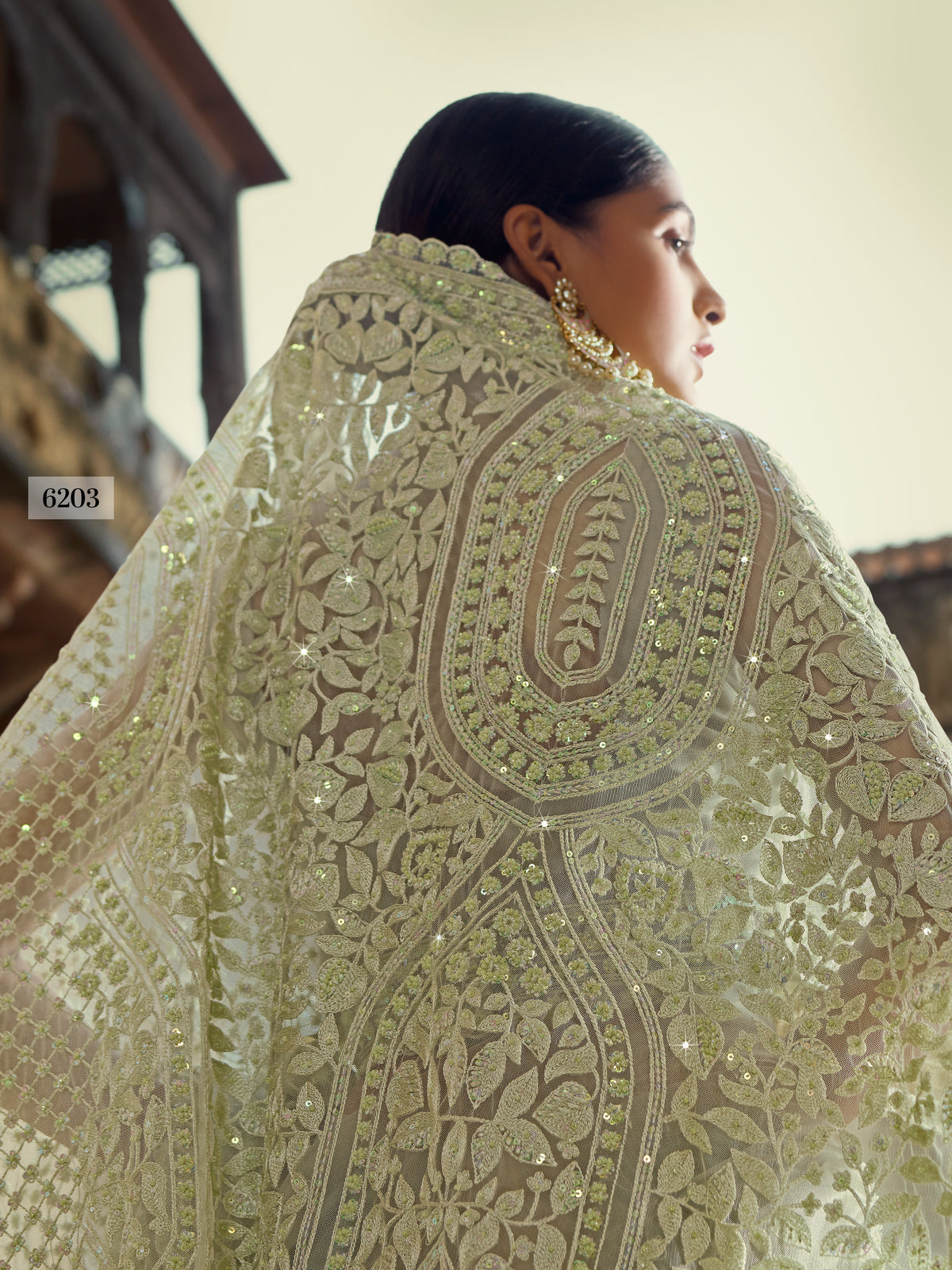 Amazing Light Green color Heavy Designer saree with blouse - Joshindia