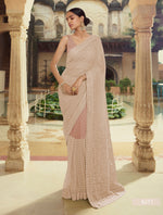 Beautiful Pastel Brown color Saree - Joshindia