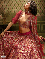 maroon color designer embroidary sequence work lehenga choli - Joshindia