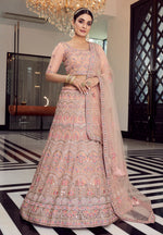 buy peach color designer lehenga choli - Joshindia