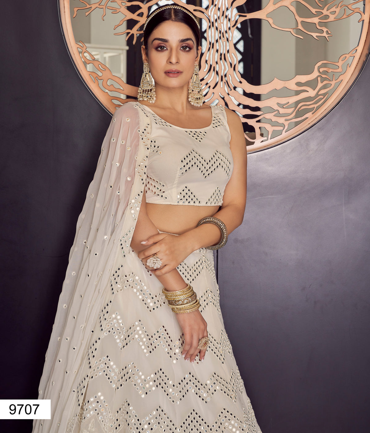 Beautiful georgette White lehenga choli at affordable price buy online - Joshindia