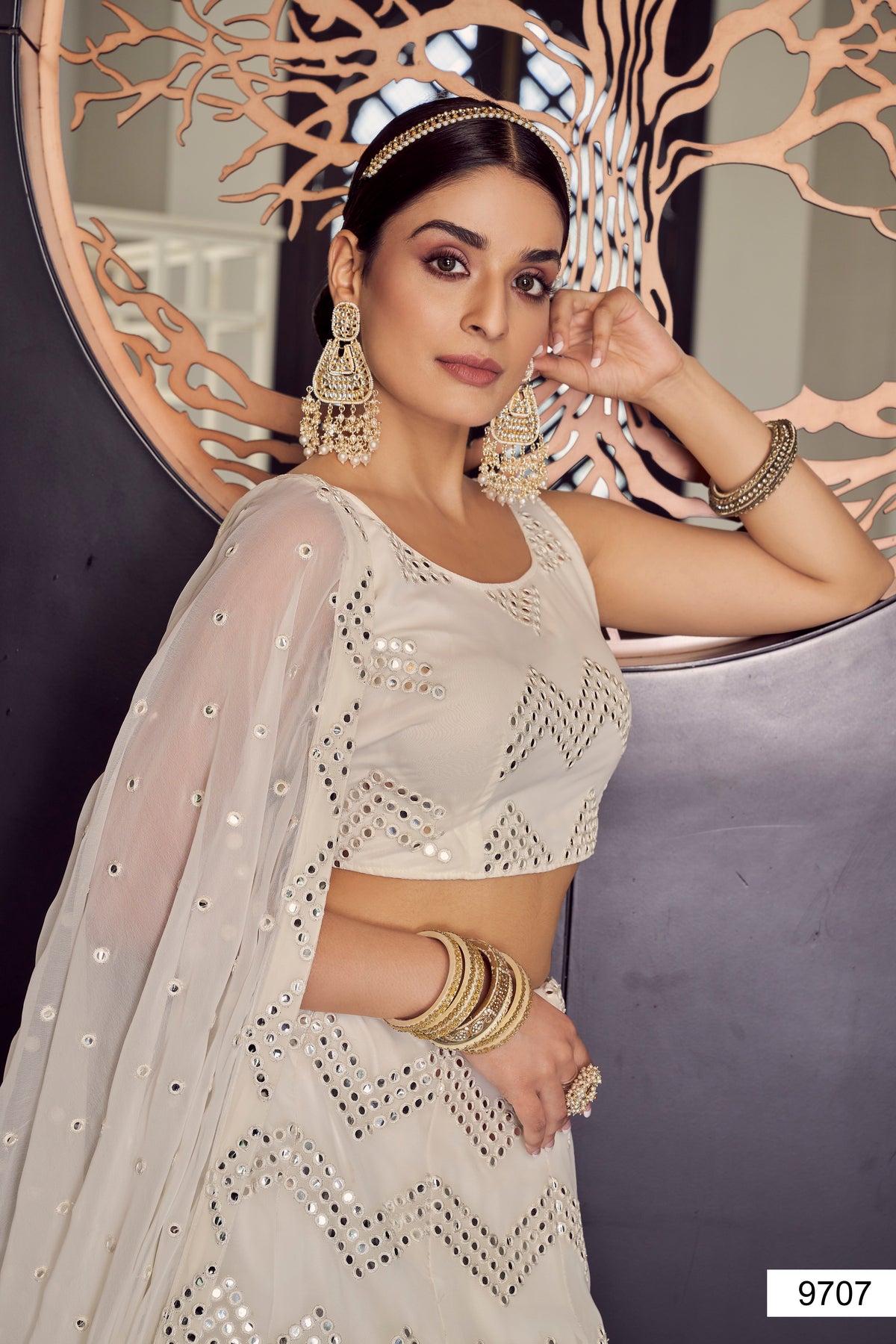 Beautiful georgette White lehenga choli at affordable price buy online - Joshindia