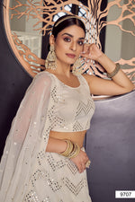 Beautiful georgette White lehenga choli at affordable price buy online - Joshindia