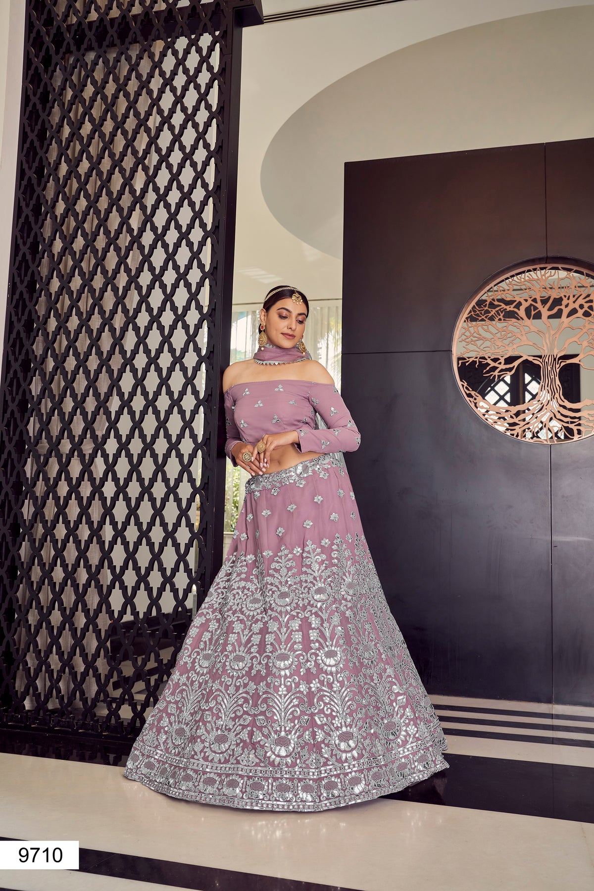 buy Mauve color heavy designer lehenga cholile - Joshindia
