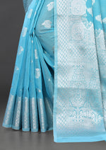 Skycolor banarasi silk saree - Joshindia