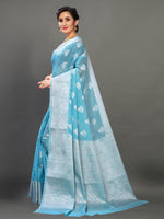 Skycolor banarasi silk saree - Joshindia