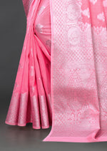 Pink color banarasi silk saree - Joshindia