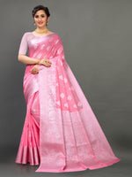 Pink color banarasi silk saree - Joshindia
