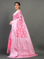 Pink color banarasi silk saree - Joshindia