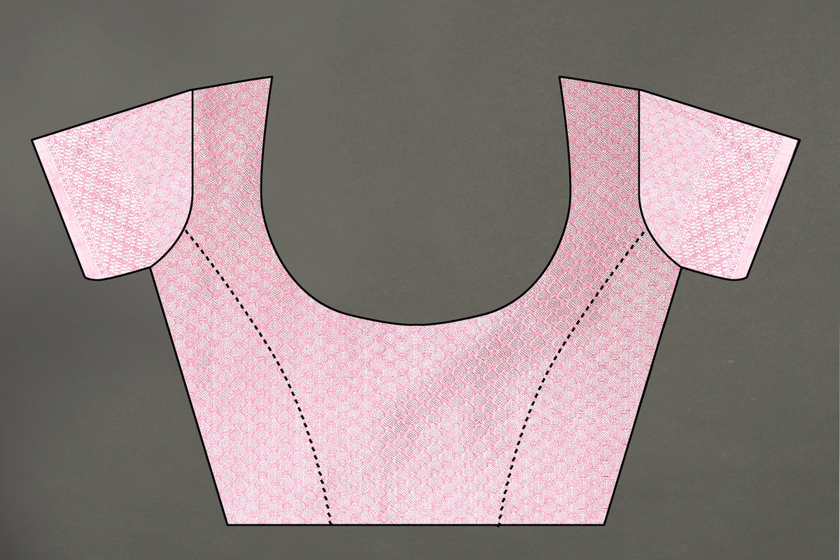 Pink color banarasi silk saree - Joshindia