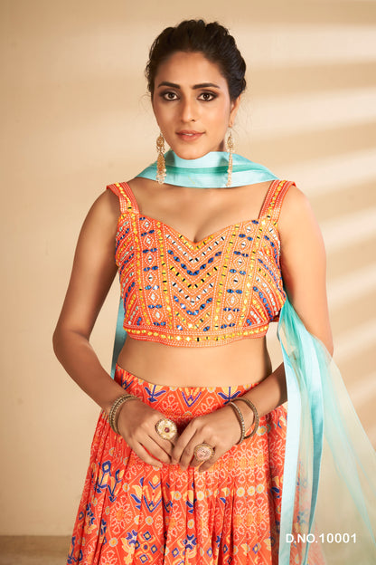 Stunning Multicolor Silk Lehenga Choli Buy Now