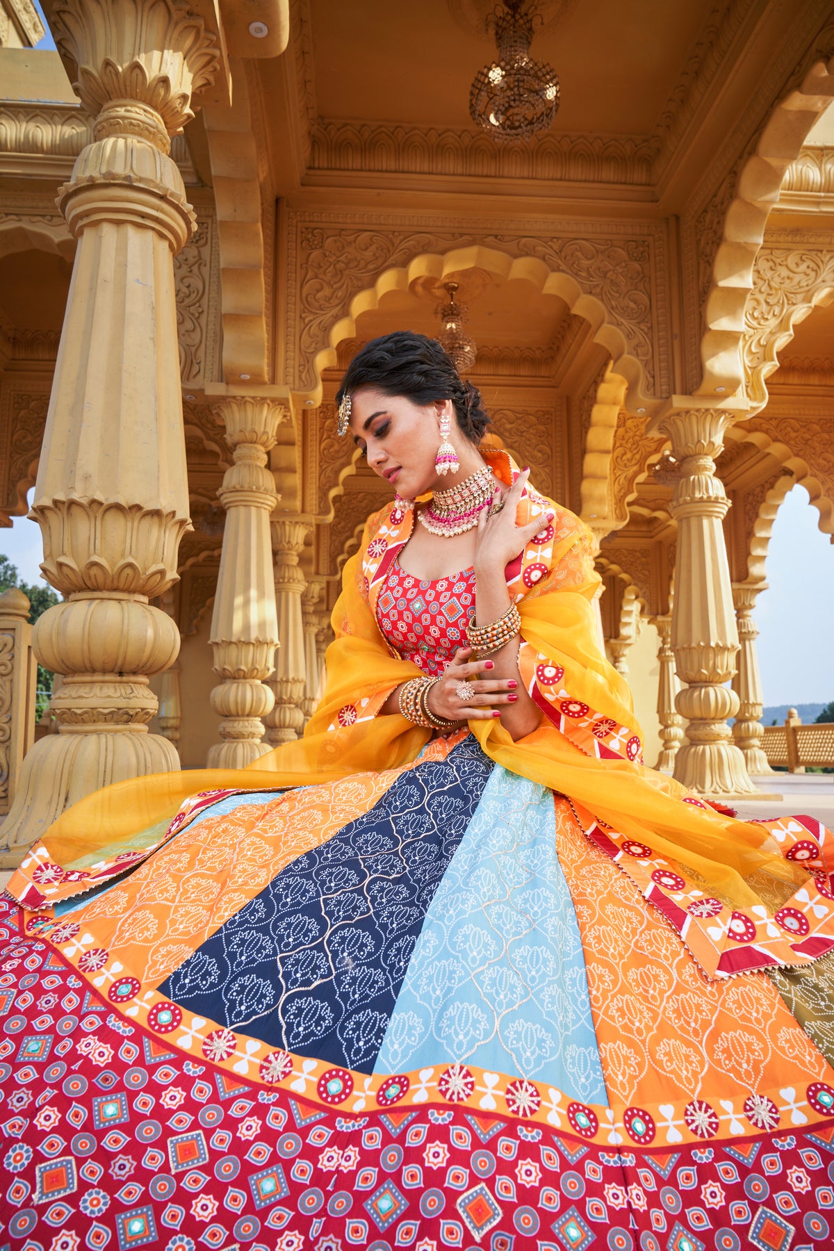 Elegant Multi Color Designer Lehenga Choli Buy Now - Joshindia