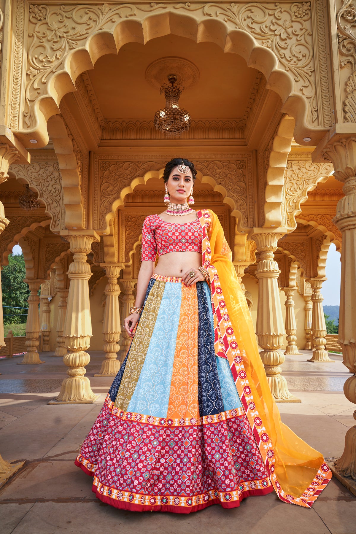 Elegant Multi Color Designer Lehenga Choli Buy Now - Joshindia
