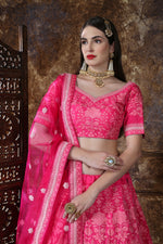 pink color heavy designer lehenga choli for wedding - Joshindia