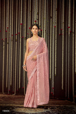 Buy trending designer Baby PinkColor sequins saree at best price online - Joshindia