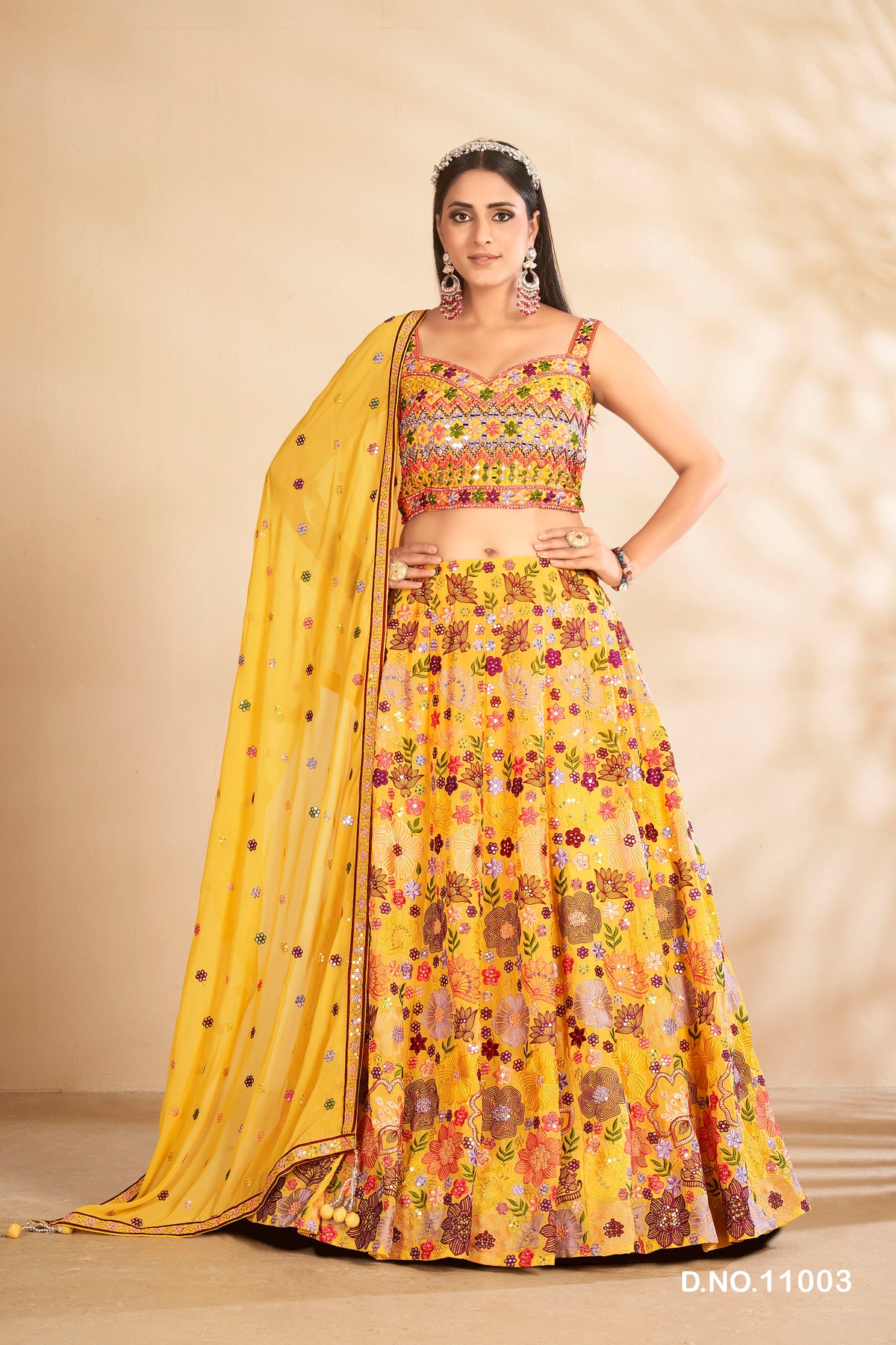 Latest Mustard Color Designer Lehenga Choli For Wedding Look - Joshindia
